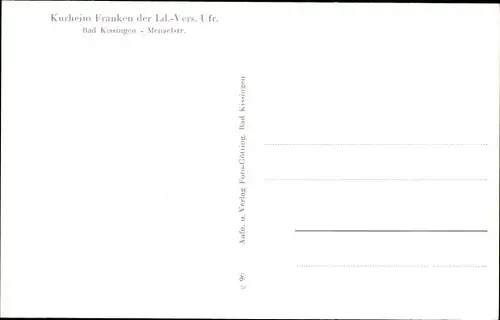 Ak Bad Kissingen Unterfranken Bayern, Kurheim Franken
