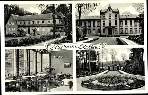 Ak Kollow in Lauenburg, Kurheim Kollow, Kurgarten, Speisesaal, Außenansicht