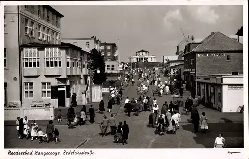 Ak Nordseebad Wangerooge in Ostfriesland, Zedeliusstraße, Passanten