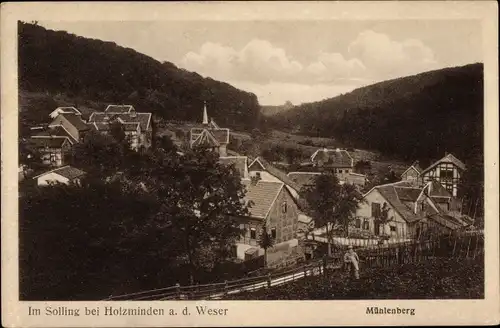 Ak Mühlenberg Holzminden an der Weser, Totalansicht der Ortschaft