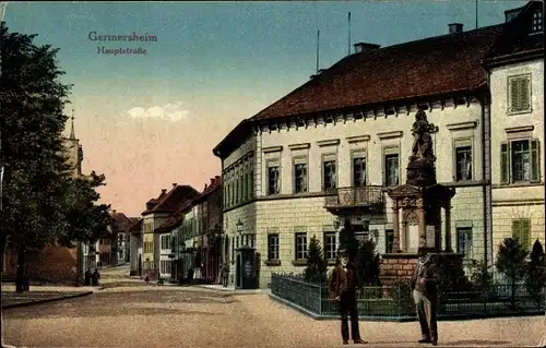 Ak Germersheim am Rhein, Hauptstraße, Denkmal