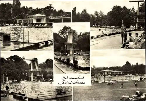 Ak Friedrichroda im Thüringer Wald, Schwimmbad, Freibad, Sprungturm