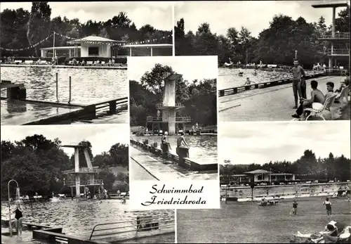 Ak Friedrichroda im Thüringer Wald, Schwimmbad, Freibad, Sprungturm