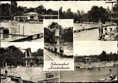 Ak Friedrichroda im Thüringer Wald, Schwimmbad, Freibad, Sprungturm