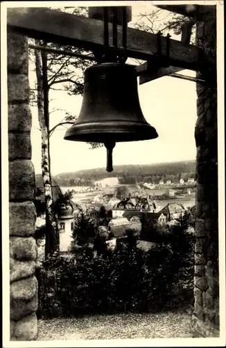 Foto Ak Grillenburg Tharandt Sachsen, Elsa Fenske Heim, Glocke, Blick über den Ort