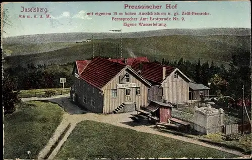 Ak Brotterode in Thüringen, Inselsberg, Hotel Preußischer Hof