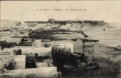 Ak Rabat Marokko, Vue Generale du Port