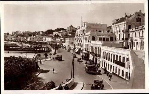 Ak Tanger Marokko, Avenue d'Espagne, Arret des Cars