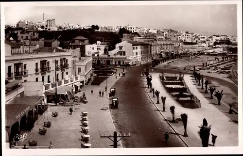 Ak Tanger Marokko, Avenue d'Espagne, Panorama