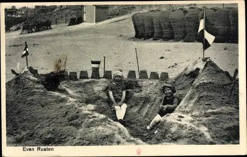 Ak Zandvoort Nordholland Niederlande, Even Rusten, Sandburg