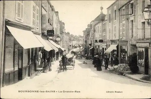 Ak Bourbonne les Bains Haute Marne, La Grande Rue