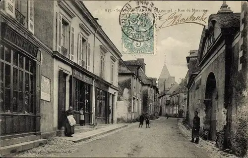Ak Saint Denis d'Anjou Mayenne, Rue de Morannes