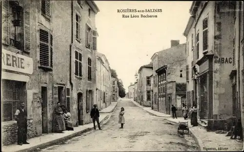 Ak Rosières aux Salines Lothringen Meurthe et Moselle, Rue Léon Bocheron, Tabakladen