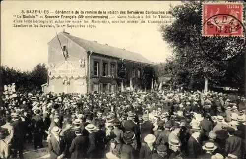 Ak Bazeilles Ardennes, Ceremonie de la remise de la Maison des Dernieres Cartouches
