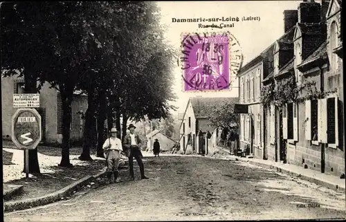 Ak Dammarie sur Loing Loiret, Rue du Canal