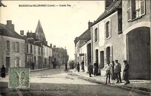 Ak Bazoches les Gallerandes Loiret, Grande Rue