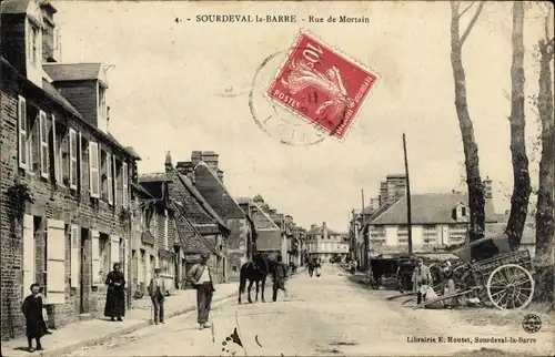 Ak Sourdeval la Barre Manche, Rue de Mortain