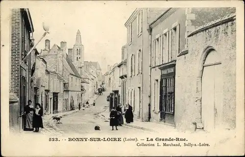 Ak Bonny sur Loire Loiret, La Grande Rue