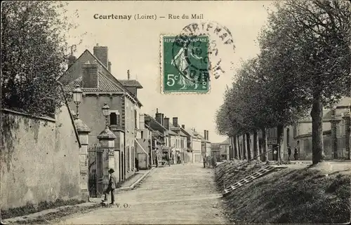Ak Courtenay Loiret, Rue du Mail