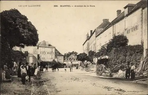 Ak Martel Lot, Avenue de la Gare et Café
