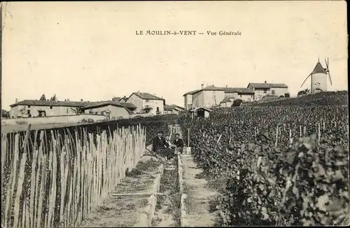 Ak Le Moulin à Vent Cuq Toulza Tarn, Gesamtansicht mit Windmühle