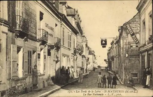 Ak Maine et Loire Frankreich, Stadtpartie, La Rue Nationale