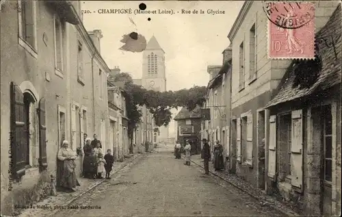 Ak Champigné Maine-et-Loire, Rue de la Glycine