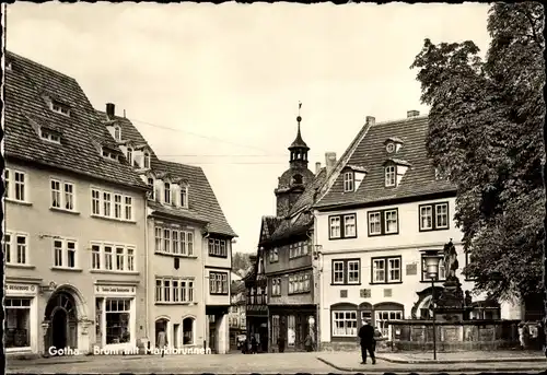 Ak Gotha in Thüringen, Brühl, Marktbrunnen, Geschäfte