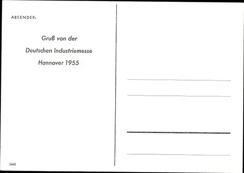 Ak Hannover in Niedersachsen, Mannesmann auf der Deutschen Industriemesse 1955
