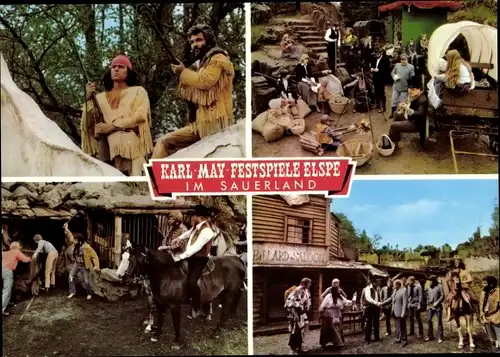 Ak Elspe Lennestadt im Sauerland, Karl May Festspiele, Winnetou, Old Shatterhand