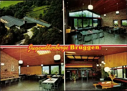 Ak Brüggen am Niederrhein, Jugendherberge, Außenansicht, Speisesaal