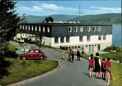 Ak Langscheid Sundern im Sauerland, Jugendherberge Sorpesee, Außenansicht