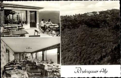 Ak Lorch im Rheingau Hessen, Gaststätte Rheingauer Alp, Sonnenterrasse, Terrasse, Panorama