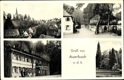 Ak Auerbach Bensheim an der Bergstraße Hessen, Ortsansicht, Straßenpartie