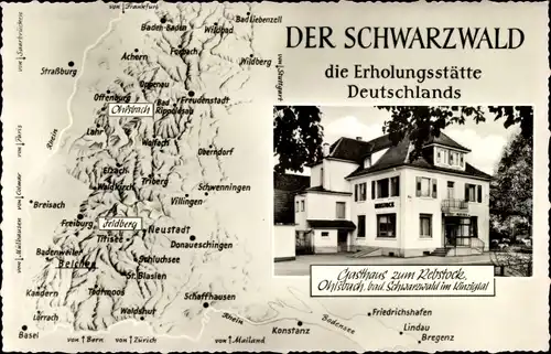 Landkarten Ak Ohlsbach Gutach im Schwarzwald, Gasthaus zum Rebstock
