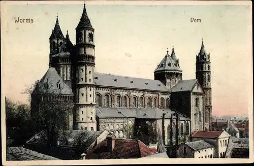 Ak Worms am Rhein, Dom