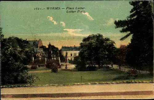 Ak Worms am Rhein, Place Luther, Lutherplatz