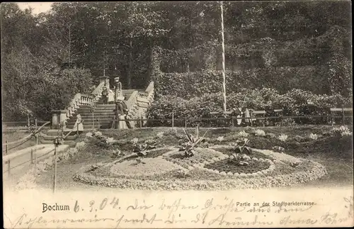 Ak Bochum im Ruhrgebiet, Partie an der Stadtparkterrasse