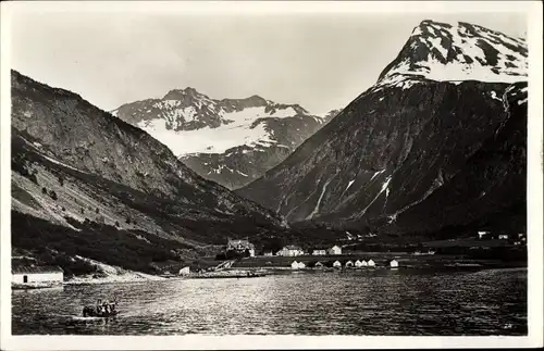Ak Oie Norwegen, Panorama mit Bergen