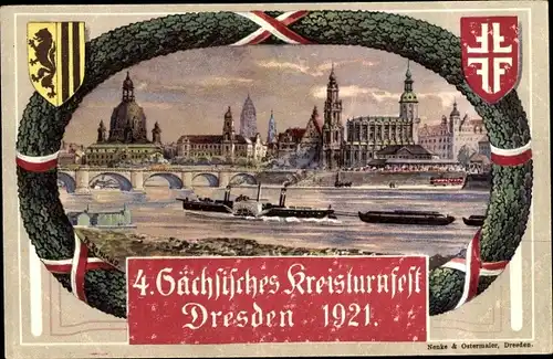 Künstler Ak Dresden, 4. Sächsisches Kreisturnfest 1921