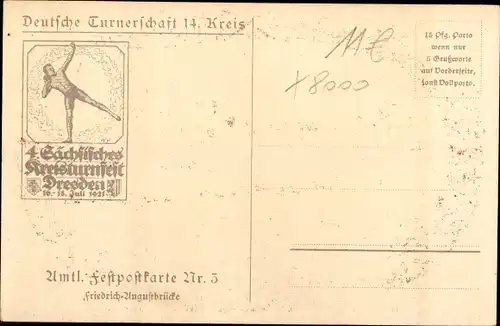 Künstler Ak Dresden, 4. Sächsisches Kreisturnfest 1921