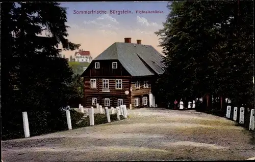 Ak Sloup v Čechách Bürgstein Region Reichenberg, Fichtelschänke