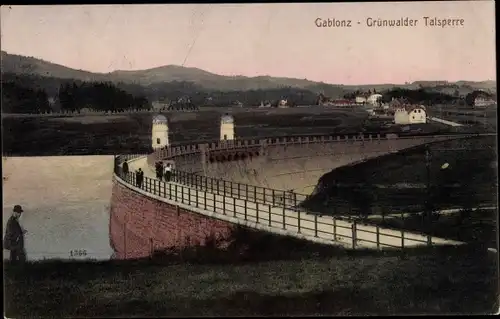 Ak Jablonec nad Nisou Gablonz an der Neiße Region Reichenberg, Grünwalder Talsperre