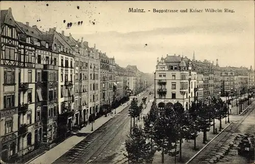 Ak Mainz am Rhein, Boppstraße und Kaiser Wilhelm Ring