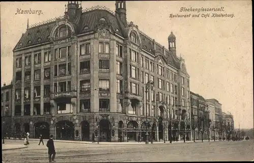 Ak Hamburg Mitte Altstadt, Glockengiesserwall, Restaurant und Café Klosterburg