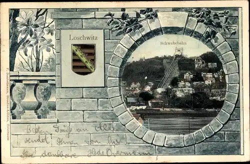 Ak Dresden Loschwitz, Schwebebahn