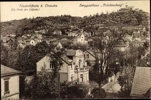 Ak Niederlössnitz Niederlößnitz Radebeul Sachsen, Berggasthaus Friedensburg