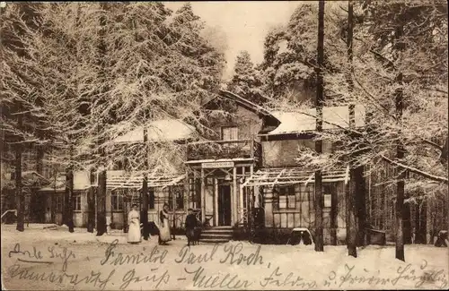 Ak Dresden Langebrück, Forellenschänke, Winter