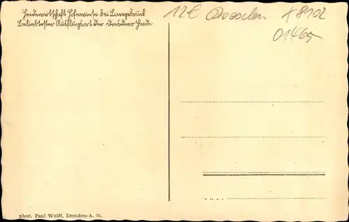 Ak Langebrück Dresden, Gasthaus Hofewiese