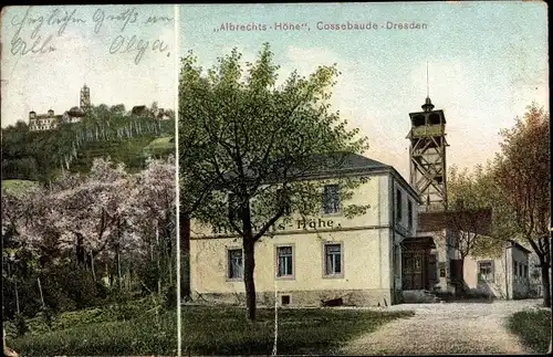 Ak Dresden Cossebaude, Albrechtshöhe, Aussichtsturm